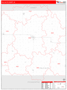 Palo Alto County, IA Digital Map Red Line Style